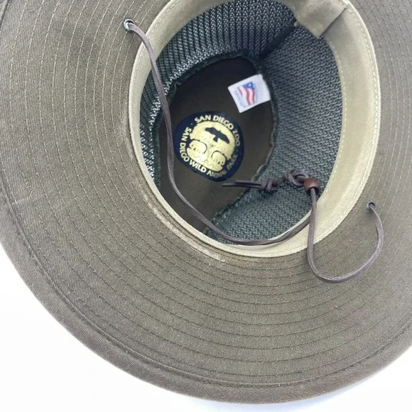 San Diego Zoo Wild Animal‎ Park Safari Hat Tan Khaki Size Medium Made In USA - Picture 10 of 10